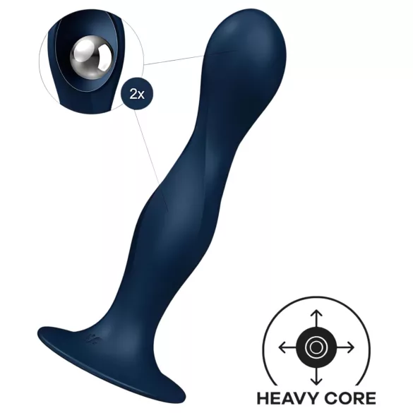 Satisfyer Double Ball-R - vaginalne kuglice s utezima - silikon plave boje