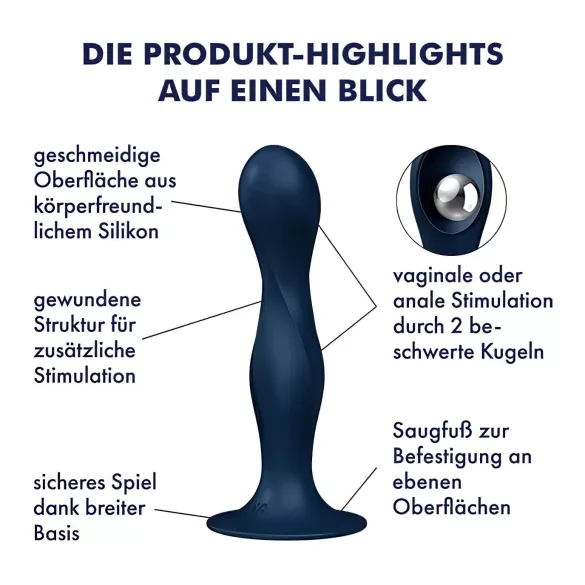 Satisfyer Double Ball-R - vaginalne kuglice s utezima - silikon plave boje
