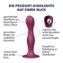 Satisfyer Double Ball-R - dildó s vakumskom bazom - crvena