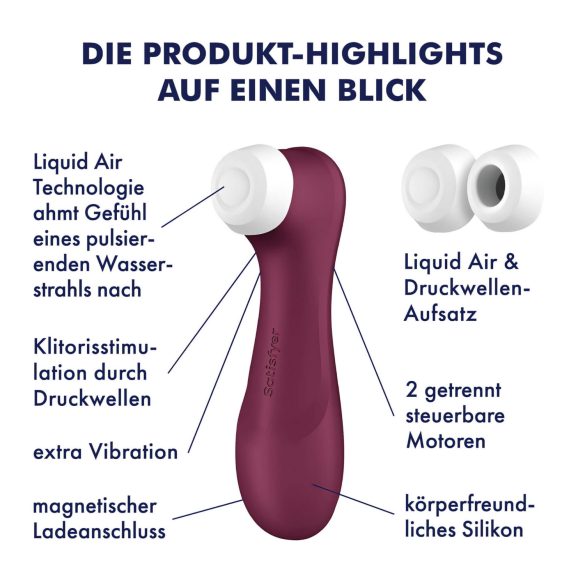 Satisfyer Pro 2 Gen3 - klitoralni stimulator zračnim valovima - crvena