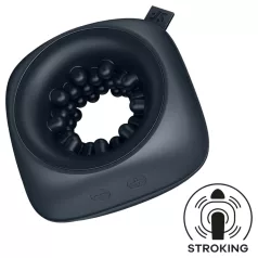   Satisfyer Ring Stroker - akumulatorski, vibrirajući masturbator (crni)