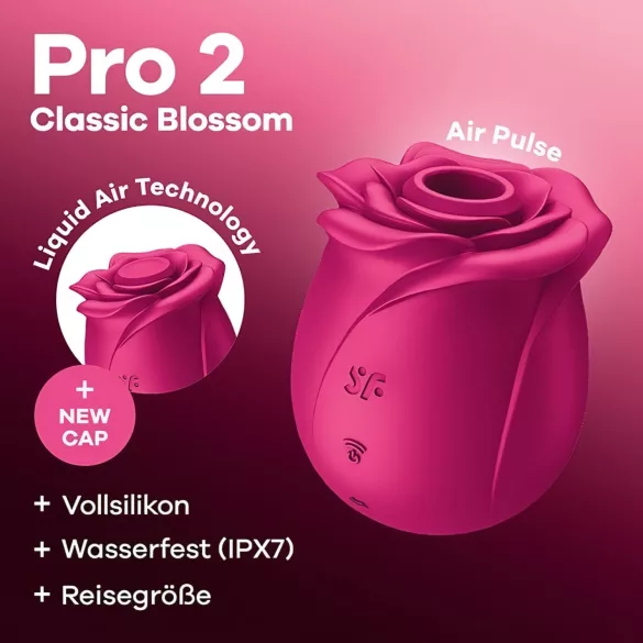 Satisfyer Pro 2 Classic Blossom - stimulator klitorisa na zračne valove - crveni