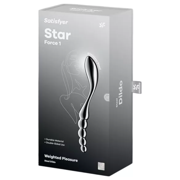 Satisfyer Star Force 1 - čelični dildo s kuglicama - srebro