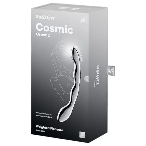 Satisfyer Cosmic Crest 2 - dildo od valovitog čelika - srebrni
