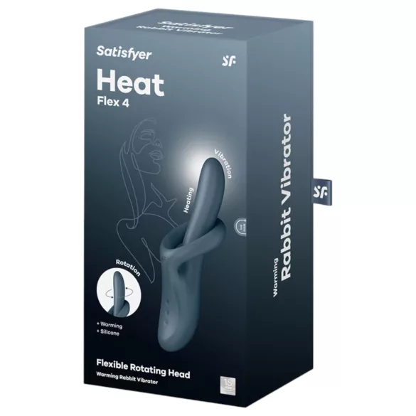 Satisfyer Heat Flex 4 - vibrator s grijačem za klitoris - sivi