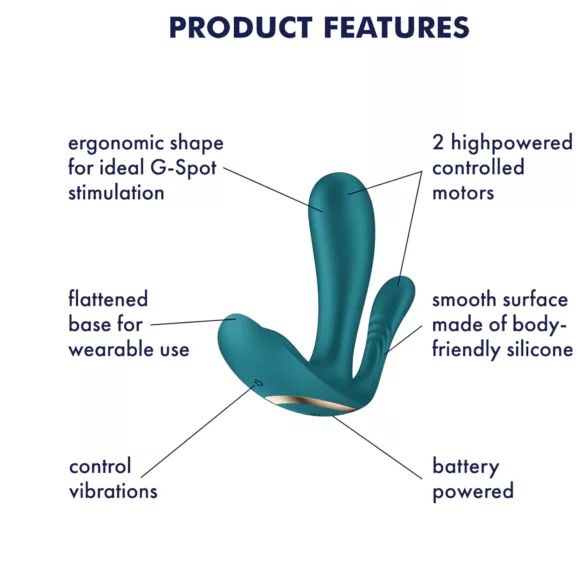 Satisfyer Top Secret+ - nosivi vibrator s 3 kraka - zeleni