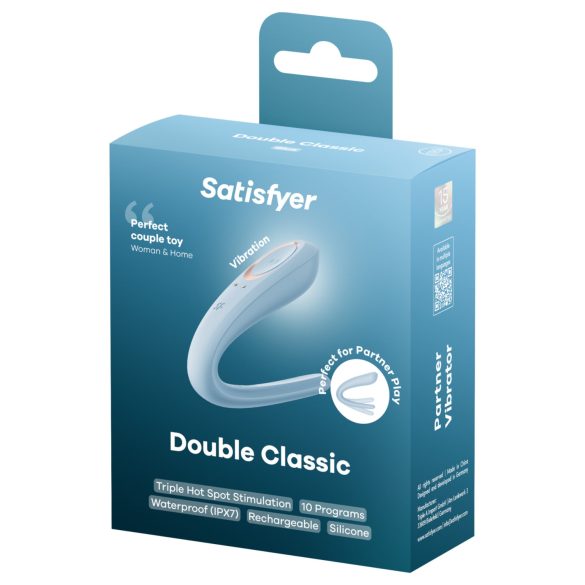 Satisfyer Double Classic - vibrator za parove (plavi)