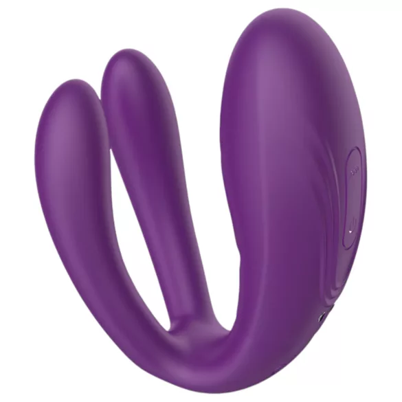 Mrow - vibrator za parove, vodootporan, 3 motora, punjivi, ljubičasti