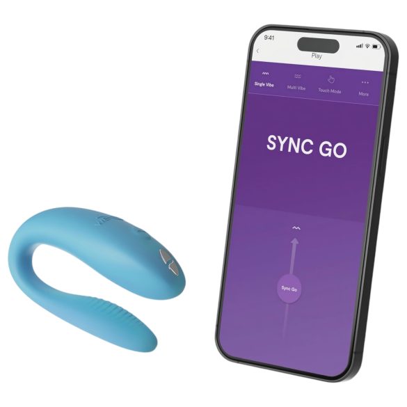 We-Vibe Sync Go - vibrator za parove na bateriju - tirkizna boja