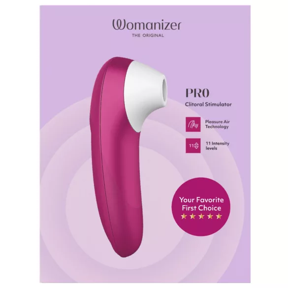 Womanizer Pro - stimulator klitorisa na zračne valove (rozi)