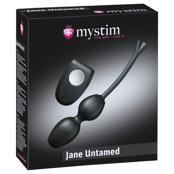 Mystim Jane Untamed - vibrirajuće gejša kuglice duo - crna