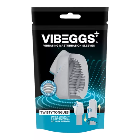 VIBEGGS Twisty Tongues - vibracijsko jaje masturbator - bijela