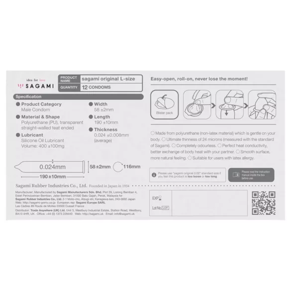 Sagami Original 0.02 L - kondomi - 58mm - 6 komada