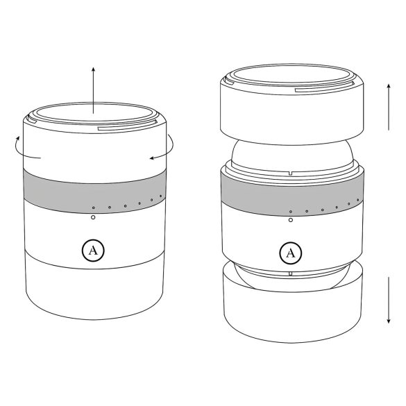 Arcwave Voy - muški masturbator s pritezanjem i rotacijom - crni