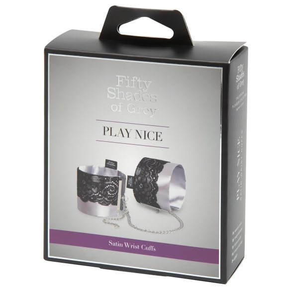 Fifty Shades of Grey - satenske lisice - srebrna