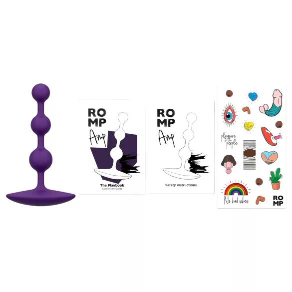 ROMP Amp - analni dildo s kuglicama - ljubičasti