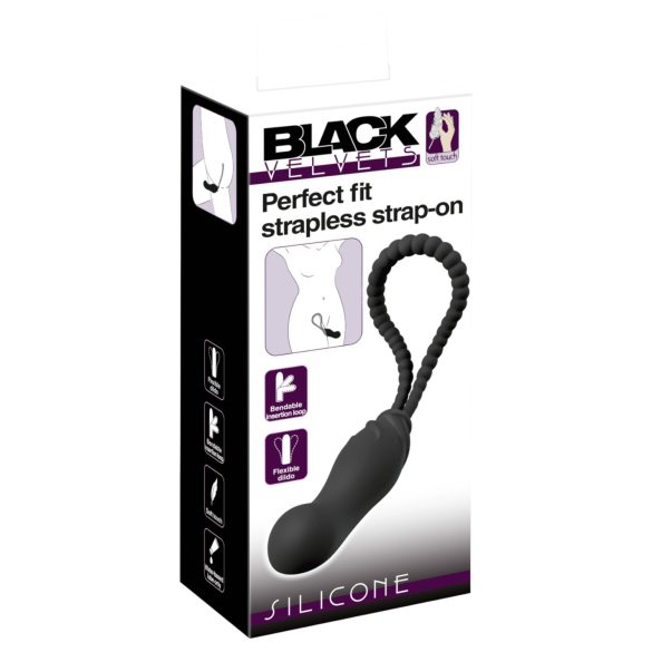 Black Velvets - strap-on dildo - prilagodljivo - silikon crni