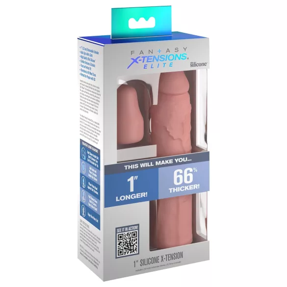 Pipedream - X-TENSION Elite 1 - navlaka za penis koja se može skratiti na željenu veličinu (prirodna)