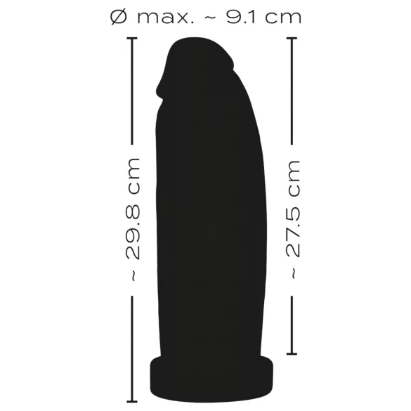 realistixxx Real Giant - giga dildo - 30 cm (crni)