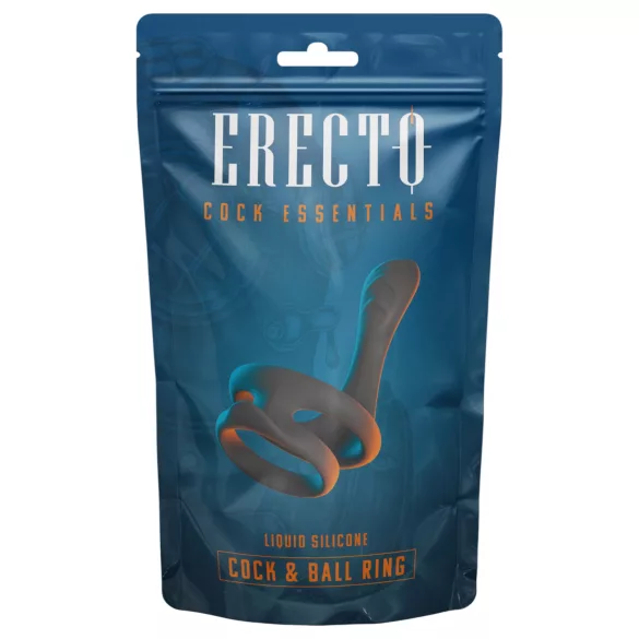 Erecto - prsten za penis i testise - crna