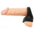 Erecto - penis prsten s nastavkom za testise - crni