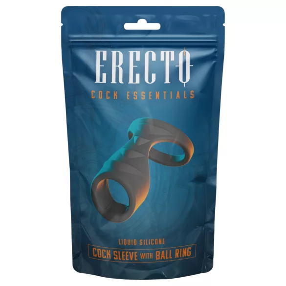 Erecto - penisni prsten 2u1 - crni