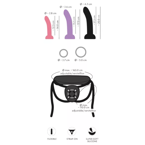 You2Toys - set za vezivanje s dildo remenom - crna