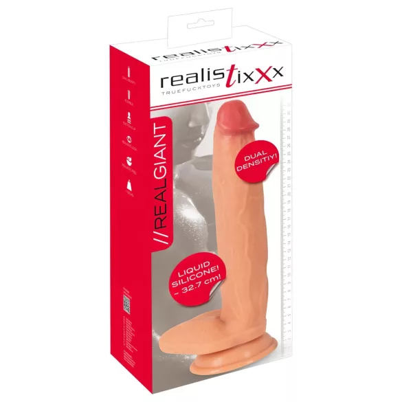 Realistixxx Real Giant - veliki dildo s testisima - natur