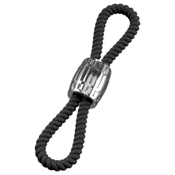 Rebel Heavy Rope - podesivi crni prsten za penis i testise