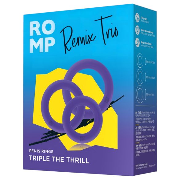 ROMP Remix Trio - set prstena za penis - 3 komada - ljubičasta