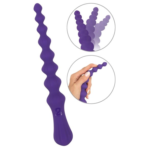 You2Toys - fleksibilni analni dildo s kuglicama - ljubičasta