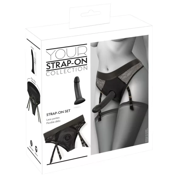 You2Toys - strap-on dildo s gaćicama - crni