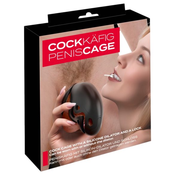 You2Toys - kavezica za penis s čepom (crna)
