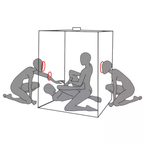 Secretdome - BDSM seks kabina s prorezima (crna)