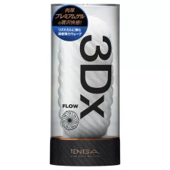 TENGA 3Dx Flow - masturbator s valovitim uzorkom (bijeli)