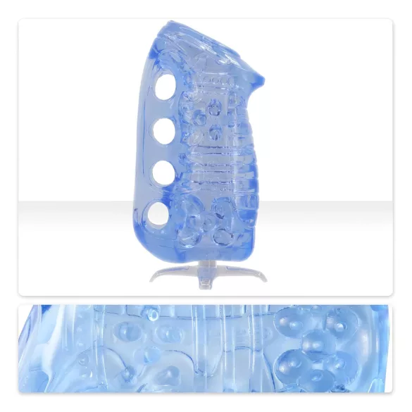 Fleshlight Fleshskins Grip Blue Ice - obostrano otvoreni masturbator (plavi)
