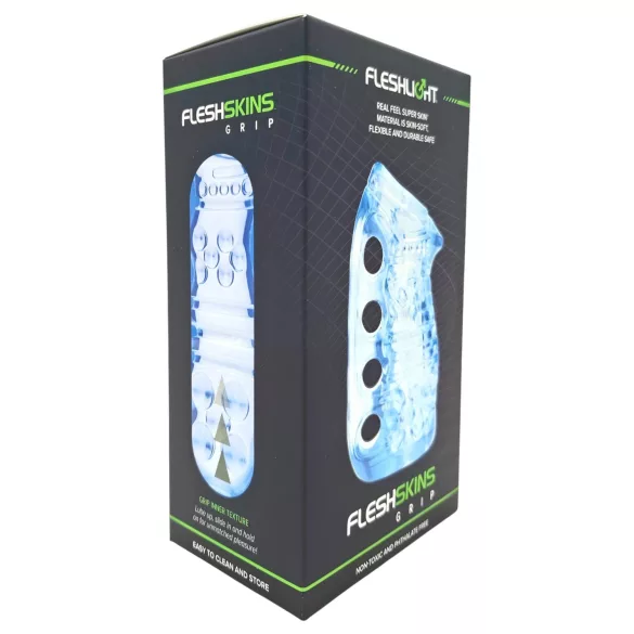 Fleshlight Fleshskins Grip Blue Ice - obostrano otvoreni masturbator (plavi)