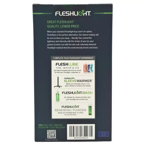 Fleshlight Fleshskins Grip Blue Ice - obostrano otvoreni masturbator (plavi)