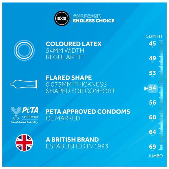 EXS Black - lateks kondom - crni - 12 komada