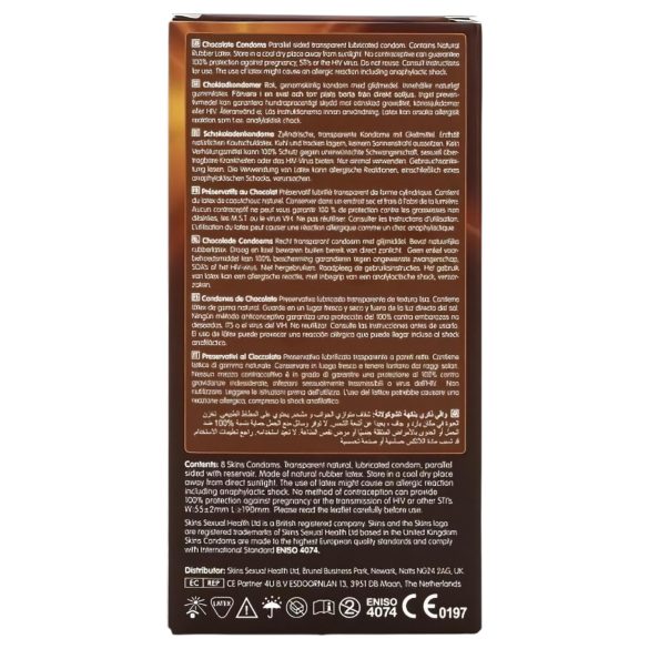 Skins - kondomi s okusom čokolade - 8 komada