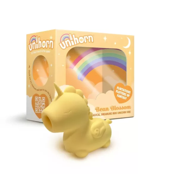 Unihorn Bean Blossom - vibrator za klitoris u obliku jednoroga - punjivi - žuti