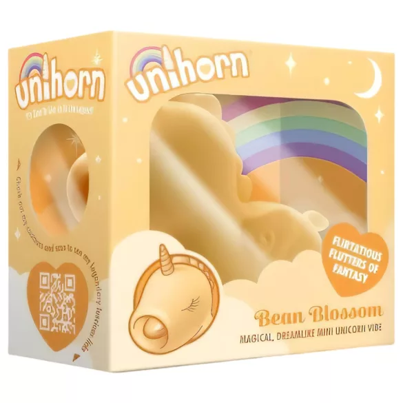 Unihorn Bean Blossom - vibrator za klitoris u obliku jednoroga - punjivi - žuti