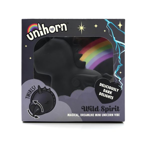 Unihorn Wild Spirit - vibrator za klitoris u obliku jednoroga - crni - punjivi