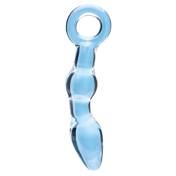Clarity Utopian Mystique - rebrasti stakleni analni dildo (prozirni)