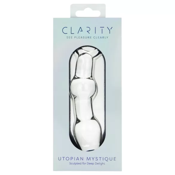 Clarity Utopian Mystique - rebrasti stakleni analni dildo (prozirni)