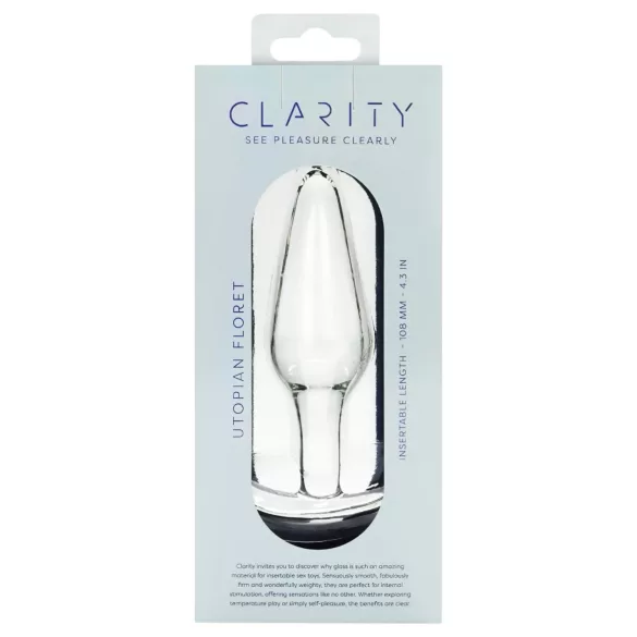 Clarity Utopian Floret - stakleni analni čep (prozirni)