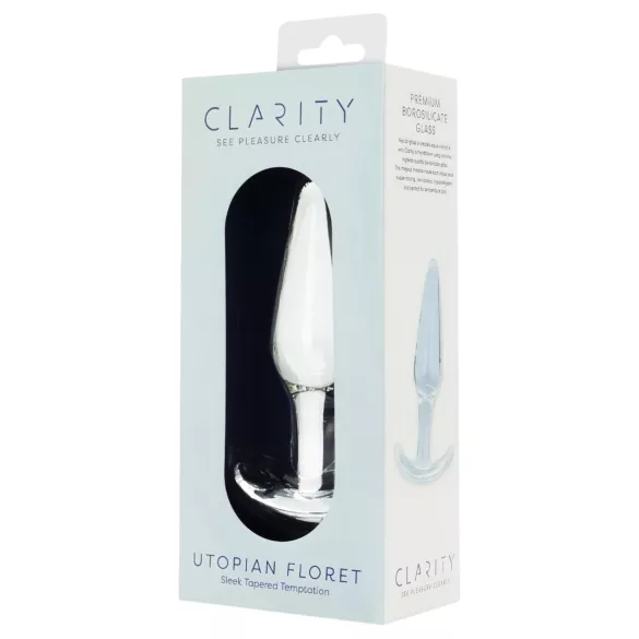Clarity Utopian Floret - stakleni analni čep (prozirni)