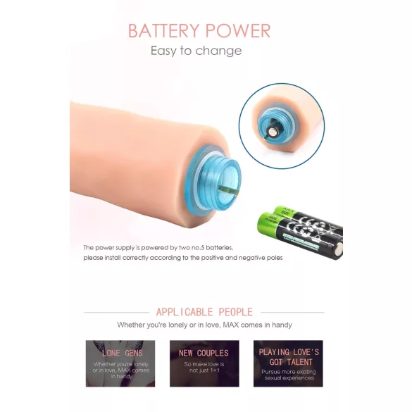 Lonely Max - realistični vibrator - 17 cm - natur