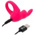 Happyrabbit Cock - punjivi vibracijski penis prsten (roza)