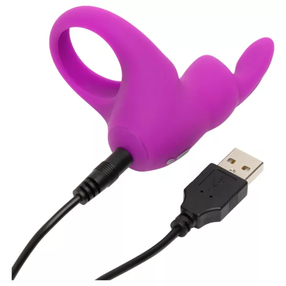 Happyrabbit Cock - vibracijski penis prsten na punjenje - ljubičasti